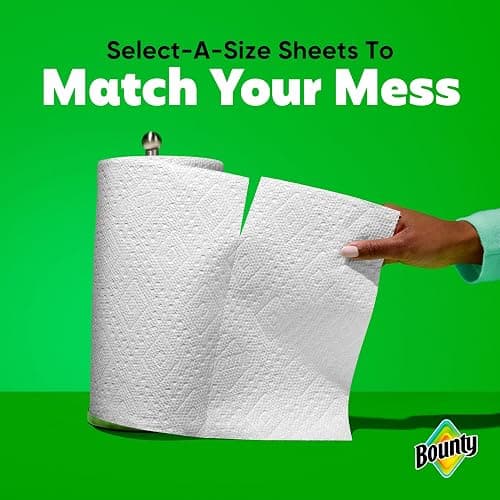 Bounty Paper Towels Select-A-Size White, 12 Double Rolls = 24 Regular Rolls thumbnail 5