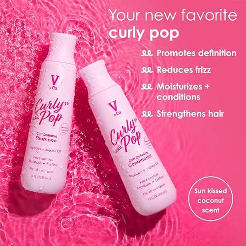 V&Co. Beauty Curly Hair Shampoo & Conditioner Set (12 Oz. Each) with Peptide Technology, Enhances Curl Definition, Sulfate Free Conditioner and Shampoo for Naturally Curly Hair, Gentle, Color Safe thumbnail 3