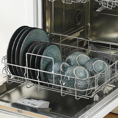 MALACASA 12 Pieces Dinnerware Sets, Farmhouse Plates and Bowls Sets, Embossed Green Dish Set for 4, Vintage Relief Ceramic Dish Set, Chip-Resistant, Microwave and Dishwasher Safe, Series LYDIA thumbnail 8