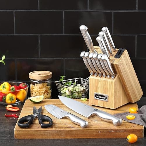 McCook® Knife Sets,German Stainless Steel Knife Block Sets with Built-in Sharpener thumbnail 5