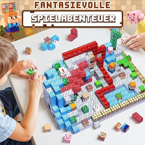 Pourbibi Magnetische Bausteine, Magnetbausteine Magnetspielzeug, 108 Teile Magnetische Bauwelt Spielzeug Magnetblöcke für Kinder ab 3 4 5 6 7 8 9 Jahre Verstaubare,Professioneller Christmas thumbnail 8