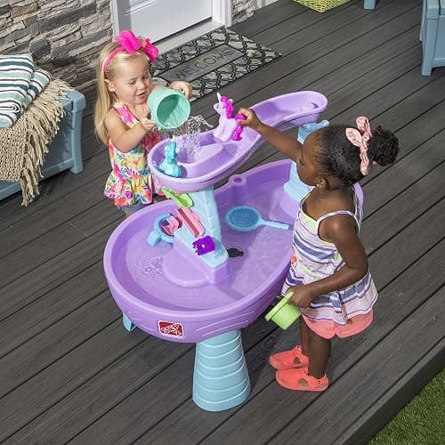 Step2 Rain Showers and Unicorns Water Table, Kids Water and Sand Activity Sensory Playset, Summer Outdoor Toys, 13 Piece Water Toy Accessories, for Toddlers 1.5+ Years Old, Blue & Purple thumbnail 6