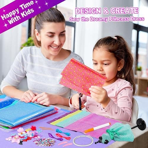 MINIFUN 800+Pcs Fashion Designer Kit for Girls, Sewing Kit with 4 Mannequins, DIY Arts and Crafts Kit for Kids, Doll Clothes Making Kit, Girl Toys for Age 6 7 8 9 10 11 12 Year Old Gifts thumbnail 2