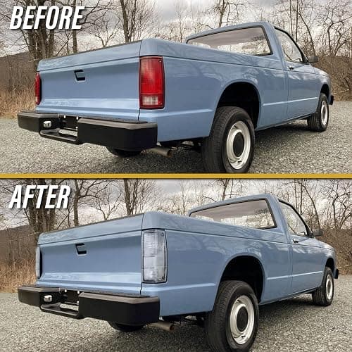 USR 82-93 GMT-400 Tail Light – Rear Tail Lamps (Left + Right) Pair - Compatible with 1982-1993 Chevy S10 Blazer Pickup Truck/Mid-Size SUV all Models - GMC S15 Jimmy (CLEAR TAIL LIGHTS with BULBS) thumbnail 5