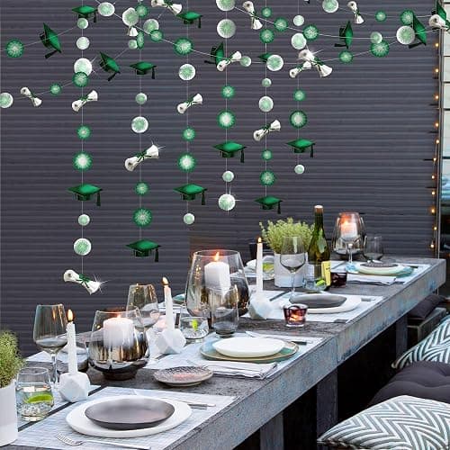 Cheerland Graduation Party Decorations 2026 Green Garland Banner Streamer Cap Gown Diploma Degree Completion Academic Milestone Green Graduation Decor College University High School Backdrop Supplies thumbnail 5