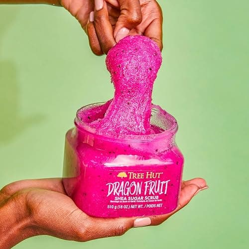 Tree Hut Dragon Fruit Shea Sugar Scrub, Exfoliating, Hydrating & Moisturizing Body Scrub with Shea Butter & Nourishing Essential Oils, Smooth & Soften Skin, 18 oz thumbnail 4