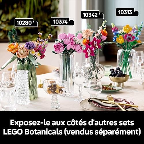 LEGO Botanicals Bouquet de Roses Roses - Set pour Adulte - 12 Fleurs Artificielles & 4 Brins de Gypsophile - Décoration Intérieure DIY - Idée de Cadeau pour la St Valentin pour Femme ou Homme 10374 thumbnail 9