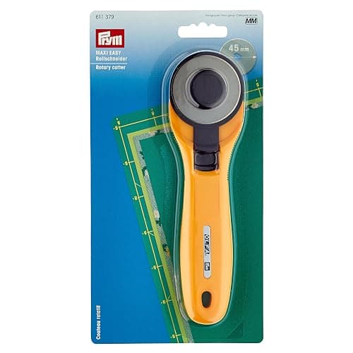 Prym 611393 Rollschneider Comfort 45 mm | Stoffschneider mit ergonomischem Soft-Griff | Für präzise Schnitte durch Stoff, Papier & Leder | Ideal für Rechts- & Linkshänder | Gelb thumbnail 3