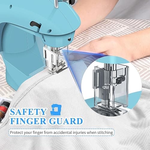KPCB Tech Mini Sewing Machine with Extension Table and 42PCS Sewing Kit (Blue) - Blue thumbnail 2