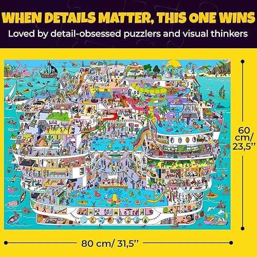 QUOKKA 1000 Piece Jigsaw Puzzle for Adults Cruise Vistas – Premium Box Packaging with Extra Fun Challenges - Stunning Scenic Animal Puzzle - Perfect for Relaxation & Creativity & Gift Giving thumbnail 3