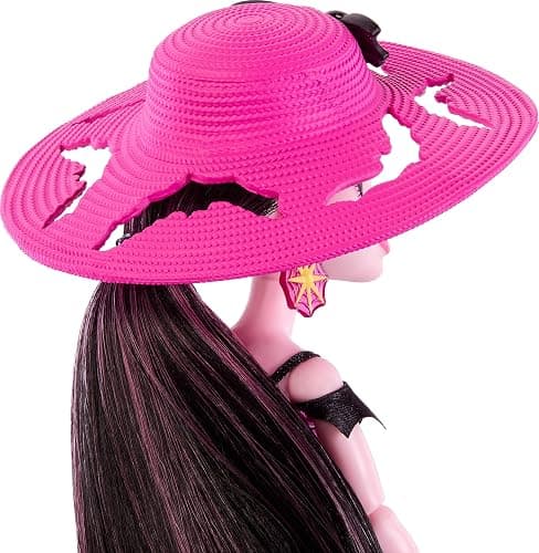 Monster High Scare-adise Island Draculaura Doll with Swimsuit, Sarong & Beach Accessories Like Hat, Sunscreen & Tote thumbnail 4