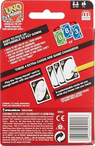 Mattel Games UNO Card Game in Travel & Storage Tin for Kid, Adult & Family Nights & Parties, Color Blind Accessible & Customizable Deck (Amazon Exclusive) thumbnail 6
