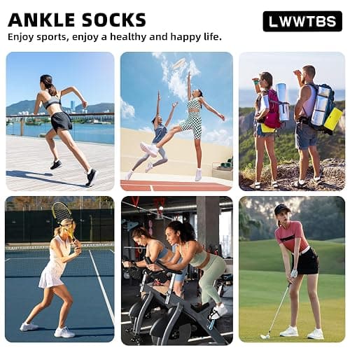 Womens Ankle Socks Running Athletic Sports Low Cut Socks No Show Socks for Women Tab Socks 6 Pairs thumbnail 7
