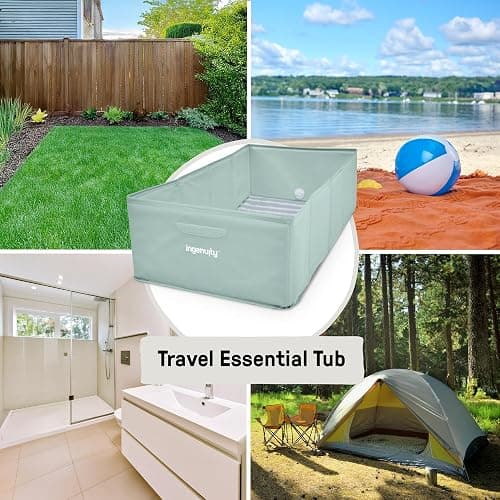 Ingenuity Tuckaway Toddler Folding Tub, Converts Shower to Tub, Folds to Store, Easy to Clean, No Assembly Required, Portable Baby Bathtub for Travel, 12M-5Y thumbnail 4