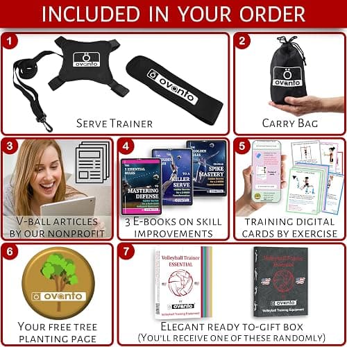 OVANTO Volleyball Training Equipment Aid – Solo Volleyball Equipment in 4 Styles to Serve, Spike, Set and Pass Like a Pro - Adjustable Volleyball Practice Equipment Gift for Beginners & Experts thumbnail 2