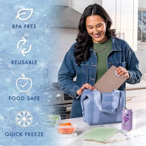 Cool Coolers by Fit & Fresh 4 Pack XL Slim Ice Packs, Quick Freeze Space Saving Reusable Ice Packs for Lunch Boxes or Coolers thumbnail 4