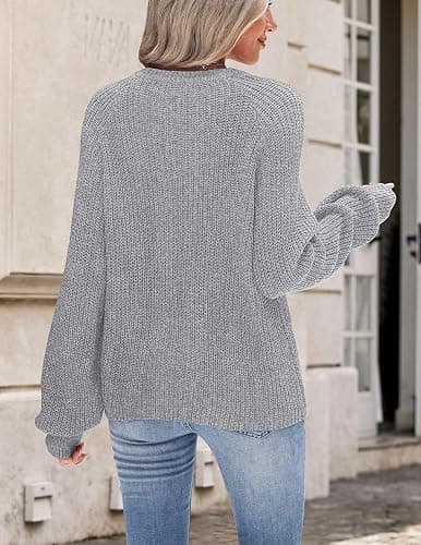Zeagoo 2025 Cardigan Sweaters for Women Long Sleeve Chunky Knit Cardigan Crew Neck Button Down Fall Fashion Clothes thumbnail 5