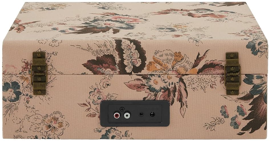 Crosley CR8017B-FL Voyager Vintage Portable Vinyl Record Player Turntable with Bluetooth in/Out and Built-in Speakers, Floral thumbnail 8
