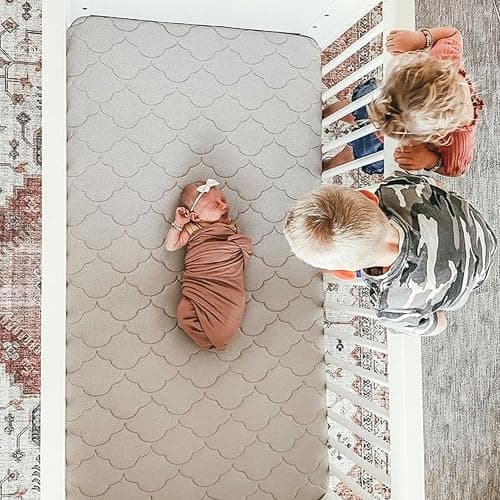 Newton Baby Crib Mattress and Toddler Bed - Ultra-Breathable Proven to Reduce Suffocation Risk, Washable Core & Cover, 2-Stage, Plush 5.5" Thick- Moonlight Grey thumbnail 2