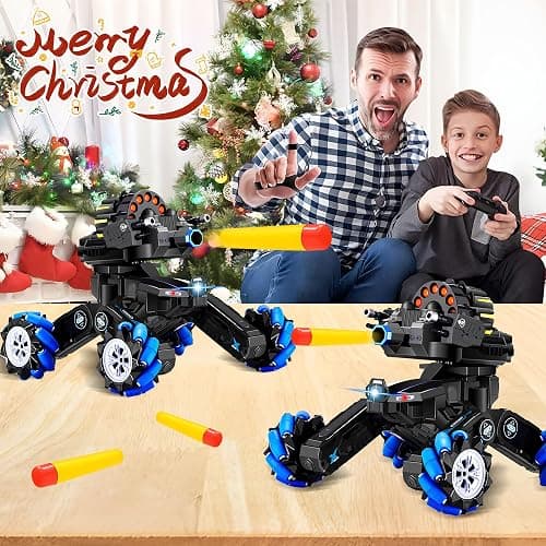 ROHSCE RC Tank That Shoots Gesture Sensing RC Tank, 2.4GHz Battle Soft Bullets Hand Control Car Drift Remote Control Trucks for Boys & Girls 8-12, Remote Control Tank with Light Music thumbnail 2
