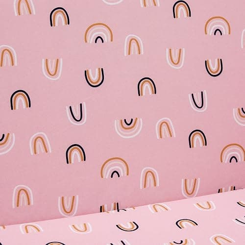 Ulax furniture Kids Fold Out Couch 2-in-1 Children Convertible Sofa to Lounger with Soft Plush Fabric(Pink Rainbow) thumbnail 7