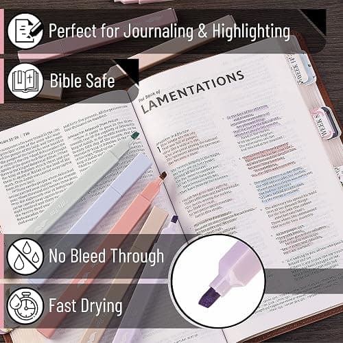 Mr. Pen- Aesthetic Highlighters, 8 Pcs, Chisel Tip, Muted Pastel Color, No Bleed Bible Highlighter Pastel, Highlighters Assorted Colors, Highlighter Set thumbnail 4