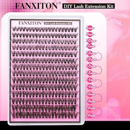 FANXITON Lash Clusters 280 Pcs Wispy Lash Clusters D 8-16 MM Mix Natural Eyelash Clusters 40D Individual Eyelash DIY Lash Extensions at Home(40D) thumbnail 7