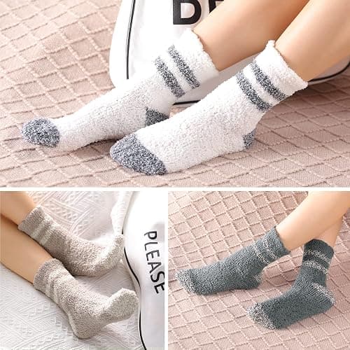 Trifabricy Fuzzy Socks for Women, Fuzzy Socks Cozy Slipper Sock for Women, Women's Winter Ultra Soft Warm Fuzzy Sleeping Sock thumbnail 6