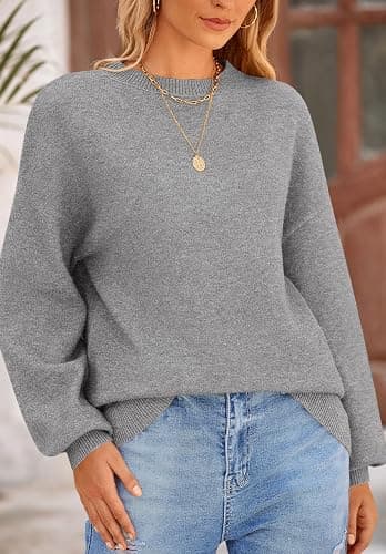 PRETTYGARDEN Women's 2025 Fall Sweaters Casual Crew Neck Long Sleeve Pullover Tops Ribbed Knit Loose Fit Winter Clothes thumbnail 5