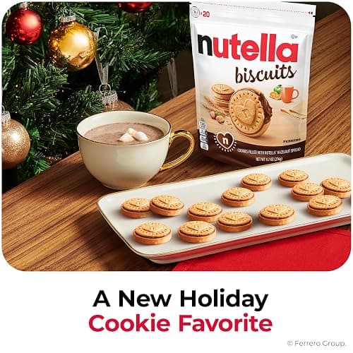 Nutella Biscuits Cookies Filled with Nutella Hazelnut Spread, Sweet Snack Pack, Holiday Christmas Cookies, 9.7 oz thumbnail 3