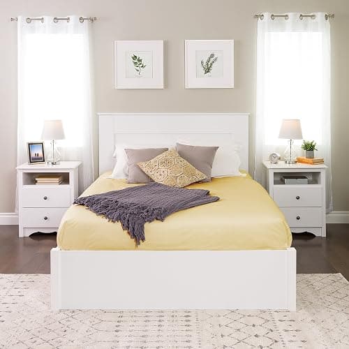 Prepac Stylish Flat Wood Panel Headboard for Queen Size Beds, Simplistic Wooden Queen Headboard 2.25" D x 64.5" W x 48" H, White, WHFQ-1301-1 thumbnail 2