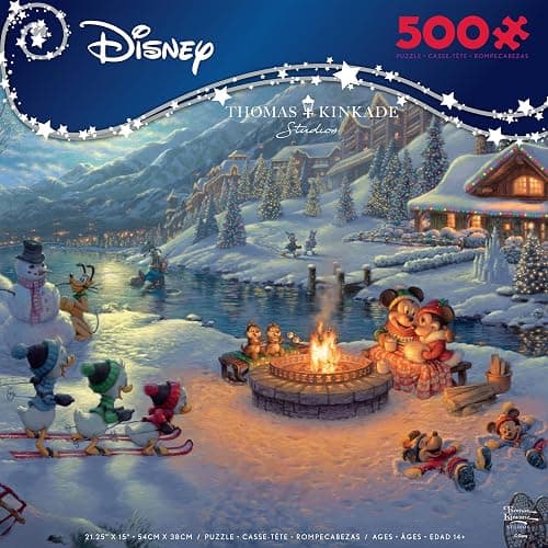 Ceaco - Thomas Kinkade Disney - Mickey and Minnie - 500 Piece Jigsaw Puzzle | For Adults, Made in USA, Includes Poster, Giftable, Frameable Art thumbnail 3
