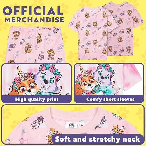 Paw Patrol Pajama Set Pack of 2 Short Summer Girls Pajamas Loungewear Gifts thumbnail 3