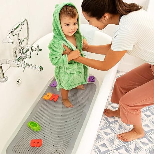 Munchkin Soft Spot Baby Bath Mat for Tub, Cushioned Bathtub Mat for Toddlers and Kids, 36"x17", Grey thumbnail 2