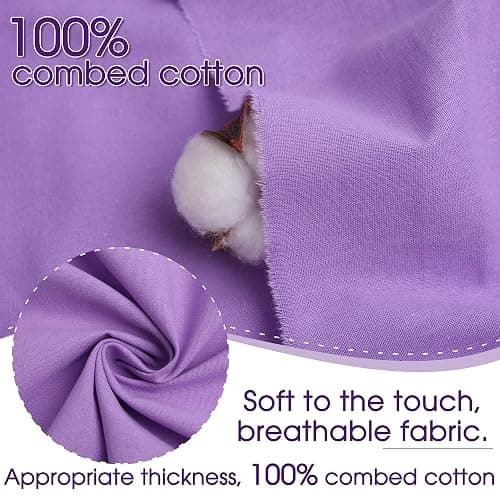 FFPDYBEST Purple Cotton Fabric, Natural 100% Cotton Poplin Fabric by The Yard 59 Inches Wide Lining Fabric for Sewing Apparel Cloth Soft Embroidery Quilting, 2 Yard thumbnail 3