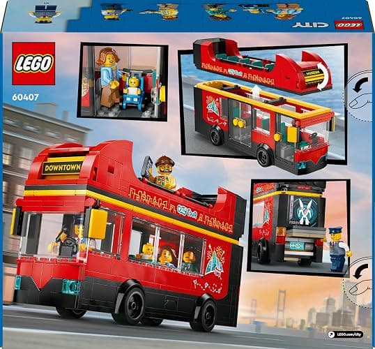 LEGO City Doppeldeckerbus, Doppeldecker Spielzeug-Bus, Fahrzeug-Spielset für Mädchen und Jungen ab 7 Jahren, enthält 5 Figuren, darunter auch EIN Baby im Kinderwagen 60407 thumbnail 13