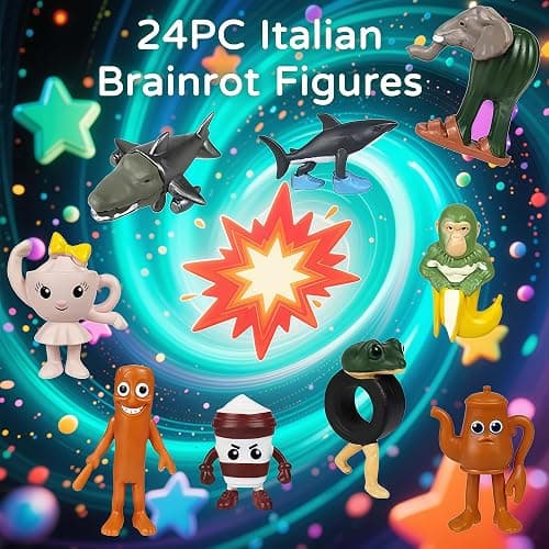 Mushplushies 24PCS Italian Brainrot Steal a Brainrot Toys, Brain Rot Action Figure, 1.8" Tralalero Tralala Tung Tung Tung Sahur Doll, Valentines Day Gifts for Kids Birthday Party Favors Decorations thumbnail 5