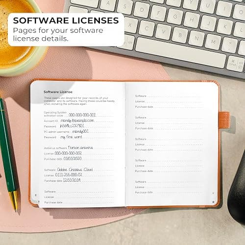 Clever Fox Password Book with alphabetical tabs. Internet Address Organizer Logbook. Small Pocket Password Keeper for Website Logins (Orange) thumbnail 6
