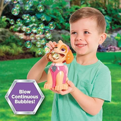 Nickelodeon Little Kids Paw Patrol Skye Action Bubble Blower and Includes Bubble Solution, Brown, Pink thumbnail 4