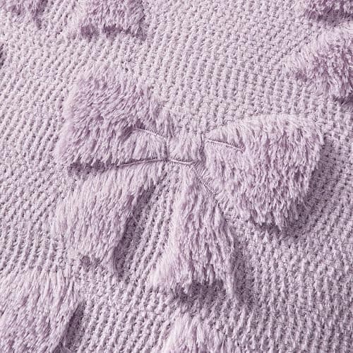 MIULEE Light Purple Bow Pillow Covers Coquette Room Decor Aesthetic Set of 2 Spring Decorative Cute Girl Soft Plush Faux Pillowcase for Preppy Room Bedroom Couch,18x18 Inch thumbnail 5