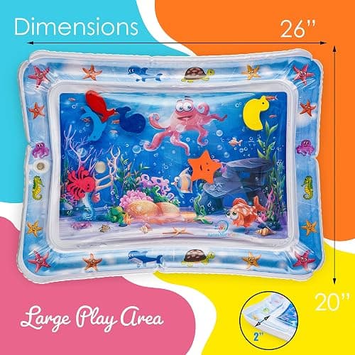 Splashin'kids Inflatable Tummy time Premium Water mat Infants and Toddlers is The Perfect Fun time Play Activity Center Your Baby's Stimulation Growth thumbnail 2
