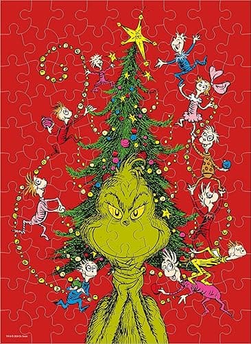 Ceaco - Dr. Seuss - The Grinch - Glow in The Dark - 100 Piece Jigsaw Puzzle - Grinch Glow thumbnail 5