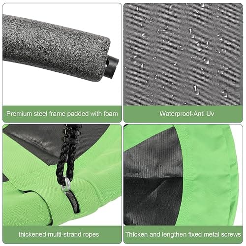 Tree Swings for Kids Outdoor, 40 Inch Diameter 600lb Weight & Adjustable Hanging Ropes Tree Swings, Great for Playground Swing, Backyard and Playroom(Green) thumbnail 5