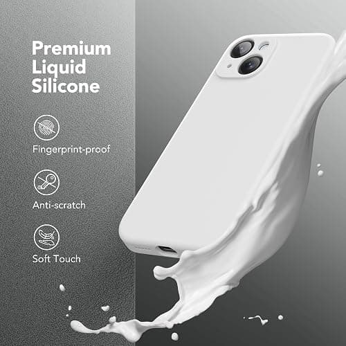 SuydanBox Magnetic for iPhone 14 Case, Compatible with MagSafe, [Full Camera Protection][Screen Protector] Silicone Shockproof Protective Phone Case for iPhone 14 6.1 inch, White thumbnail 3