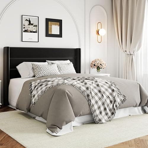 Allewie Queen Size Velvet Lift Up Storage Bed, Modern Wingback Headboard, Hydraulic Support, No Box Spring Needed, Black thumbnail 7