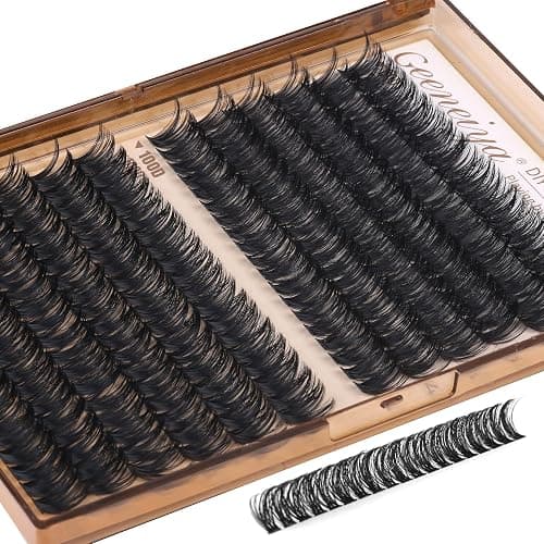Geeneiya 14MM Volume Lash Clusters Kit DIY Lash Extension Kit D Curl Eyelash Extensions with Waterproof Lash Bond and Seal Waterproof Tweezers, Only 14MM, 80D+100D thumbnail 6