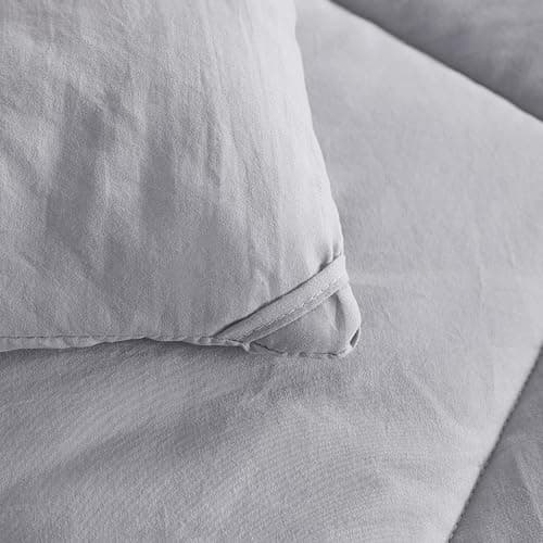 NTBAY Twin Comforter Set with Sheets, 5 Pieces Soft and Breathable Twin Bedding Set, Twin Bed in a Bag, Down Alternative Comforter Set Solid Color All Season, Kids Bedding Set, Light Grey thumbnail 5