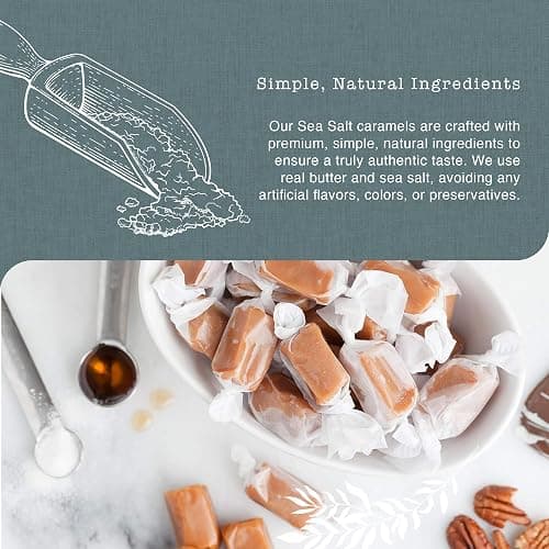 Taras Gourmet Sea Salt Caramels | All Natural Candy | Creamy & Individually Wrapped with Real Butter (20 oz) thumbnail 4