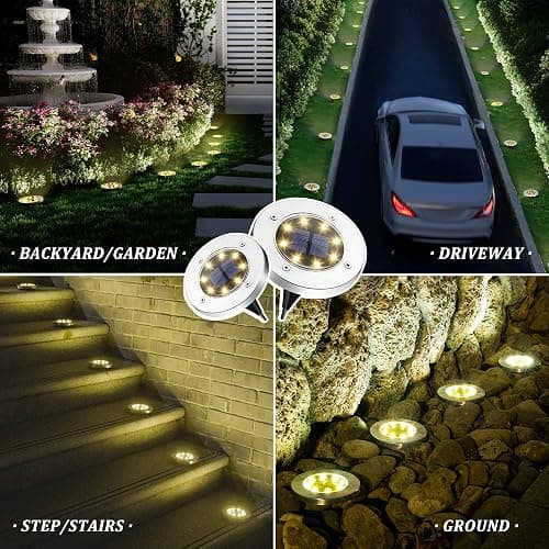 SOLPEX Solar Lights Outdoor Waterproof, 12 Pack Solar Ground Lights, Solar Garden Lights Landscape Lighting for Pathway Driveway Patio Backyard Walkway (Warm White) thumbnail 2