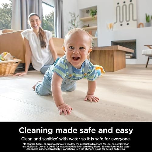 Shark Steam Mop with 2 Machine Washable Dirt Grip Pads, Removable Water Tank, Lightweight, Steam Cleaner for sealed Hard Floors, Marble, Stone, Hardwood, Tile, Laminate, White/Seafoam, S1000 thumbnail 4